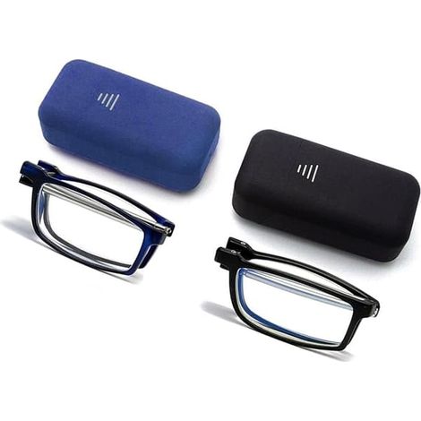 Deux paires de lunettes de lecture pliables, avec étui rigide, unisexes, portables et compactes, design pliable, un indispensable pour les voyages. (1/5)