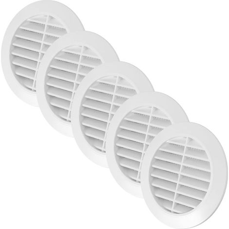 5er-Set – Lüftungsgitter – Lüftungsabdeckung – Integriertes Insektenschutzgitter – Für Bad und Büro – Weiß – 10,6 x 10,6 cm (1/5)