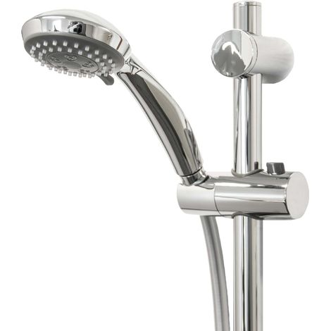 tecuro Brauseset Komfort-70 - mit 3 Funktionen Handbrause, Brauseschlauch 160 cm, Wandstange 115 cm (1/5)