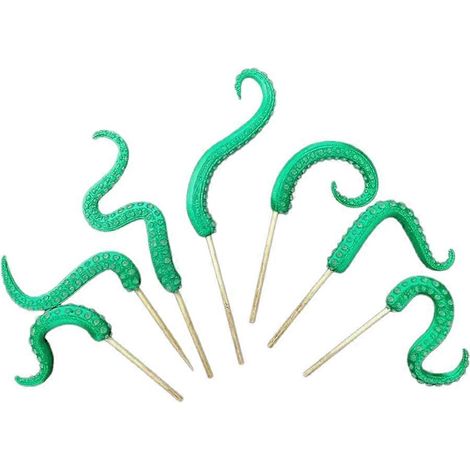 Set aus 7 Pflanzenstützen in Form von Oktopus-Tentakeln, SeaMonster-Stil. (1/5)