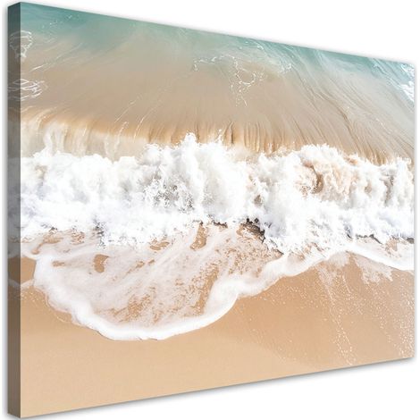 Tableau déco Plage mer vagues nature beige 90x60 (1/4)