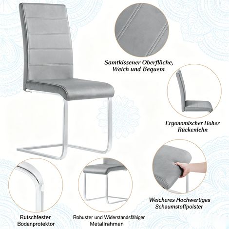 Chaise cantilever confortable, chaise de salle à manger à dossier haut, chaise de bureau, chaise de conférence, chaise de relaxation (uniquement avec 2 sièges inclinables) (1/4)