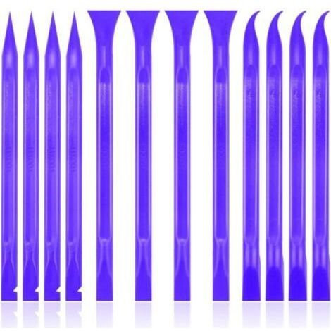 Lot de 12 grattoirs en fibre de carbone et plastique, anti-rayures, pour espaces restreints, multi-usages, pour le nettoyage de la voiture, de la cuisine, des crevasses et des taches (bleu) (1/5)