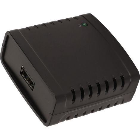 Serveur d'impression USB TCP/IP, partageur réseau câblé RJ45 10/100 Mbps, port imprimante USB, alimentation 100-240 V, prise standard européenne. (1/5)