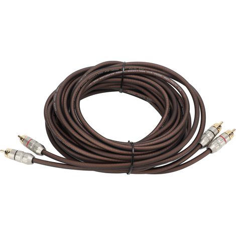Câble RCA de voiture de 5 m 2 mâles vers 2 mâles en caoutchouc de silicone pour système stéréo de caissons de basses (1/4)