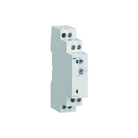 Relais temporisé à la mise hors tension avec contact d'entrée 24-240V AC/DC - HAGER EZF100 (1/3)