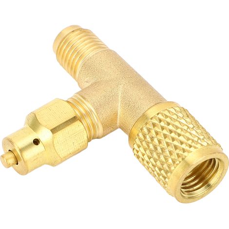 Outils de réparation de ligne de climatisation, Valve de charge de réfrigérant d'échappement 1/4 SAE 7/16 20 UNF pour pièces R22 R12.