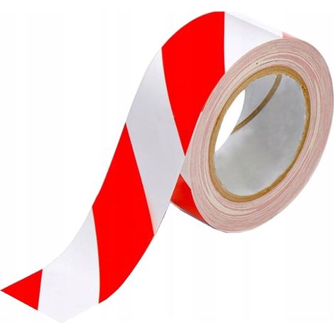 Warnband, nicht reflektierend, rot-weiß, selbstklebend, konturiert
