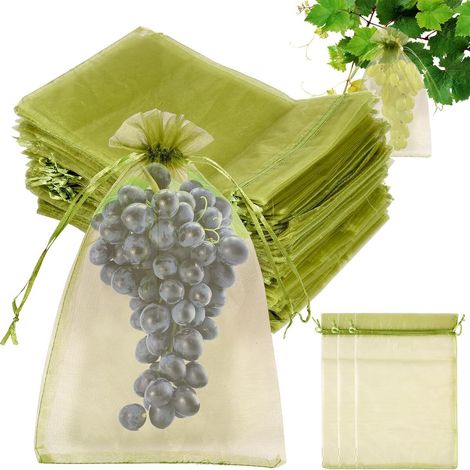 Sacos De Protección Para Frutas - Transpirables Con Cordón De Cierre - Reutilizables - Para Uvas Mangos Manzanas Granadas Y Melocotones - 100 Unidades (1/5)