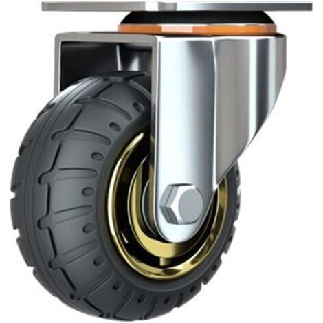 Roulettes pivotantes universelles en caoutchouc, roues de rechange pour chariots, roulettes pivotantes plates, roues plates en caoutchouc, roues Cao, 1 pièce (taille : roue universelle de 3 pouces)