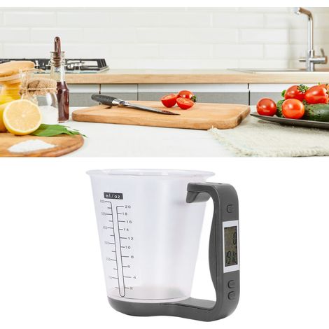 Tragbarer elektronischer Messbecher, 1 kg, elektronischer Küchenmessbecher, Küchenwaage, 1-kg-Waage, schwarz. (1/5)