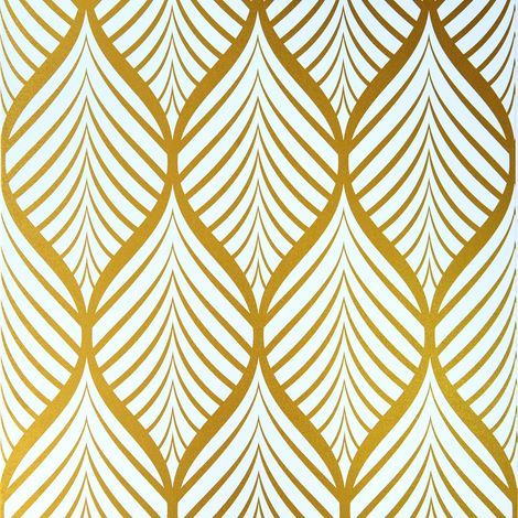 Modern Minimalist Yellow and White Geometric Pattern Wallpaper Waterproof Self Adhesive Vinyl Film for Bathroom Living Room Kitchen Bedroom 44.5x1000cm (1/5)