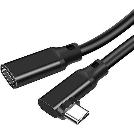Câble d'extension USB-C coudé à 90° USB 3.2 Gen2, PD 100 W, transfert de données 20 Gbit/s pour la diffusion sur moniteur et la réalité virtuelle (20 cm). (1/5)