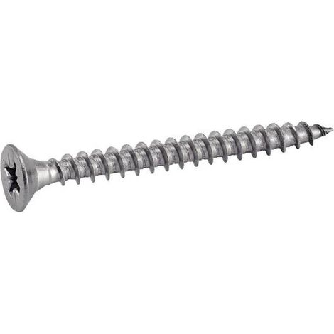 100 Vis pour Bois Aggloméré Tête Fraisée Pozidriv 6 x 120 mm - Inox A2 - D-Work