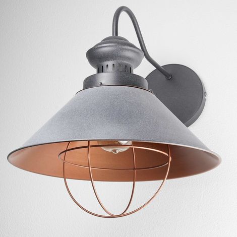 Wandlampe E27 Ø 34 cm Grau Industrie Design Wandleuchte (1/5)