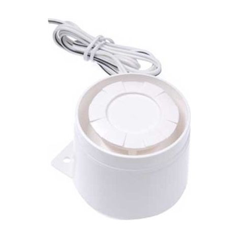 Sirène d'alarme filaire 110 dB – Boîtier en polycarbonate résistant – Pour installation intérieure – Alimentation 7-12V – Jod1