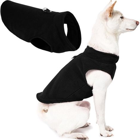 Abrigo para perro, Chaleco de forro polar para perro, Abrigo cálido para perro, Abrigo de forro polar tipo jersey para perro, Azul, Talla XL (1/5)