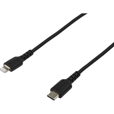 StarTech.com Cavo durevole da USB-C a Lightning da 2m nero - Cavo di alimentazione/sincronizzazione in Fibra aramidica robusta per impieghi intensivi da USB tipo C a Lightening - Certificato Apple MFi (1/4)