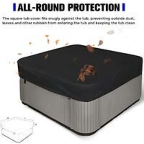 Housse de jacuzzi carrée 210D très résistante et imperméable - Protection UV - 220 x 220 x 90 cm (L x l x H) - Noir - RWChemin de table (1/4)