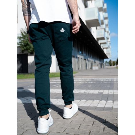 Pantaloni da jogging Jigga Crown Bottle, verdi/bianchi, taglia M (1/5)