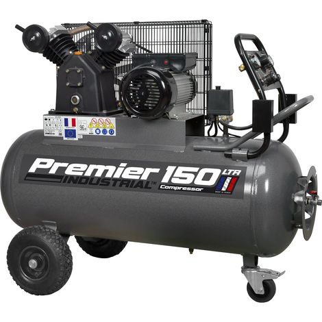 Sealey Air Compressor 150L Belt Drive 3hp with Front Control Panel SAC3153B (1/5)