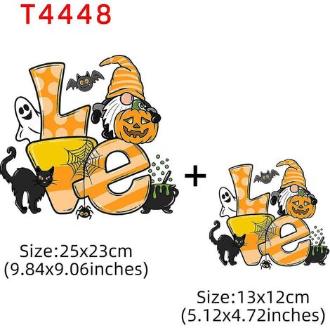 Halloween-Motiv-Bügelbild für Kleidung, Aufnäher, DIY-Waschbare T-Shirts, Thermosticker-Applikation T4452 (1/5)