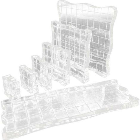 7-teiliges Set transparenter Acryl-Stempelblöcke für Scrapbooking, DIY und Handarbeit