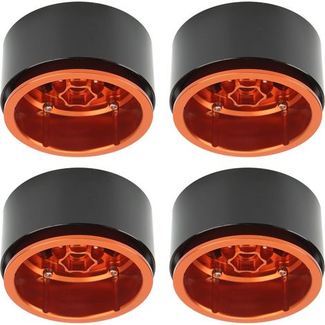 4 Jantes Alliage 2,2 Pouces Universelles pour RC Crawler 1/10 - Orange (1/5)