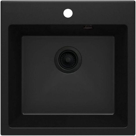 Lavello cucina in granito con 1 vasca 50x50 cm nero - Kalo