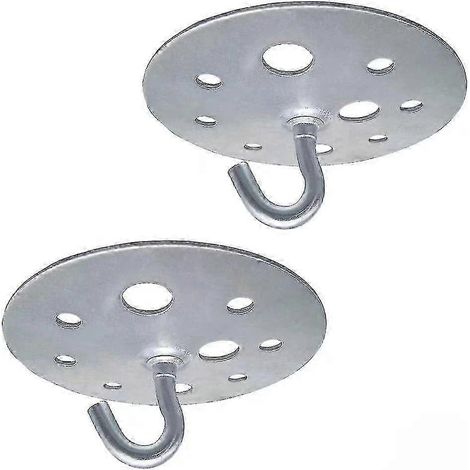 Gancio da soffitto in metallo con base rotonda, 90 mm, resistente, per lampadario, confezione da 2 pezzi (1/5)