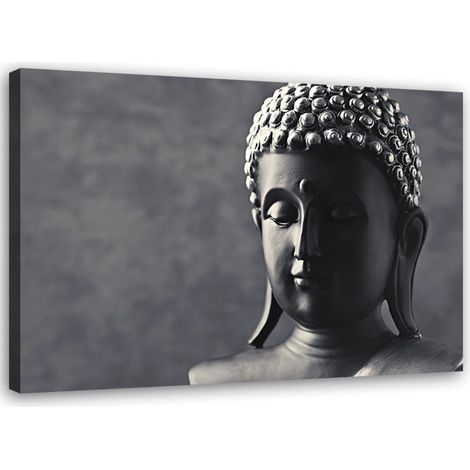 Tableau sur toile Bouddha Gris Fond 60x40 (1/5)