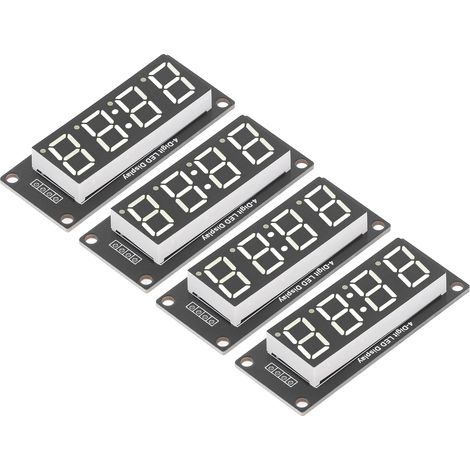 4 Stück 4-stellige digitale LED-Röhrenanzeigen, 7-Segment-Uhrmodul TM1637, 0,56 Zoll, weiß, MRA041B (1/5)