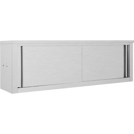 Wandhängeschrank mit Schiebetüren 150×40×50 cm Edelstahl