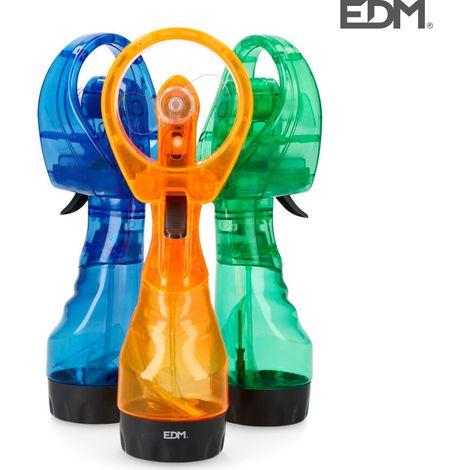 EDM – Ventilateur de pulvérisation d'eau 33979 – Rafraîchisseur d'air 90x270mm – Fonctionne avec 2 piles AA – Brume fraîche pour été