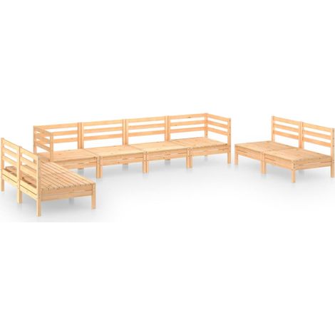 Set di mobili da giardino mobili da esterno 8 pezzi legno di pino massiccio 020017799