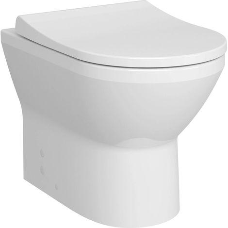 VitrA Integra Round Rimless Back-to-Wall Toilet (inc Wrapover Seat) (1/5)