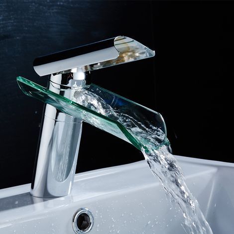 Chrome-plated brass waterfall mixer tap for swimming pools – ABS aerator for water conservation – hose included (1/5)