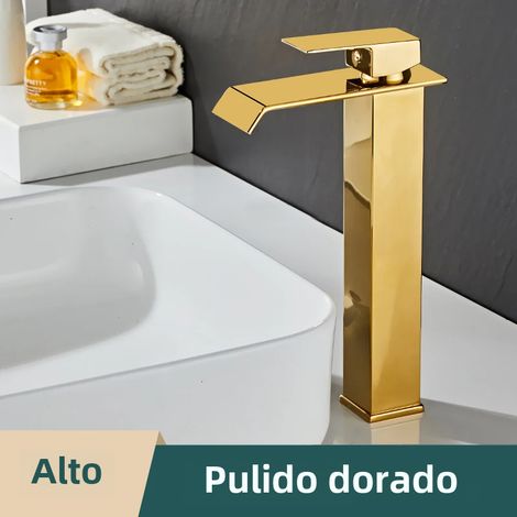 (Style Gold B - Long) Robinet d'eau chaude et froide moderne en acier inoxydable à poignée unique