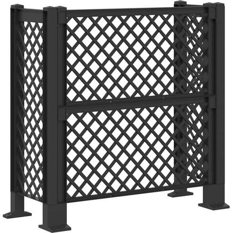 Grille de poubelle anthracite, 123 x 47 x 114 cm, PP (1/5)