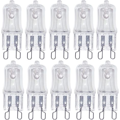 Lampe Halogene G9 - 40 W - 220 V - Verre Clair - Filament Nickelé - Blanc Chaud - Pour Lustres Éclairage Cuisine Salle De Bain Four - Lot De 10 (1/5)
