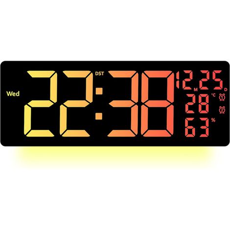 Horloge murale RGB à changement de couleur, grand format, télécommande multifonction (1/3)