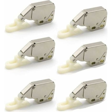 LYERCW - Mini loquets à ressort, lot de 6. Mini loquet automatique à ressort, loquet à ressort, mini loquet de meuble, mini loquet pour porte de placard de cuisine. (1/5)
