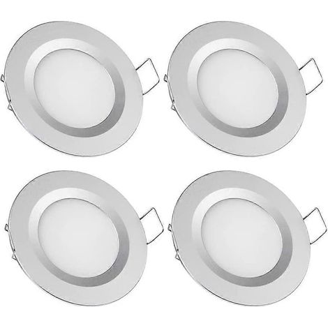 12-V-LED-Einbauleuchten für Wohnmobile und Boote, 4 x 3 W, 3200 K, dimmbar, komplett aus Aluminium
