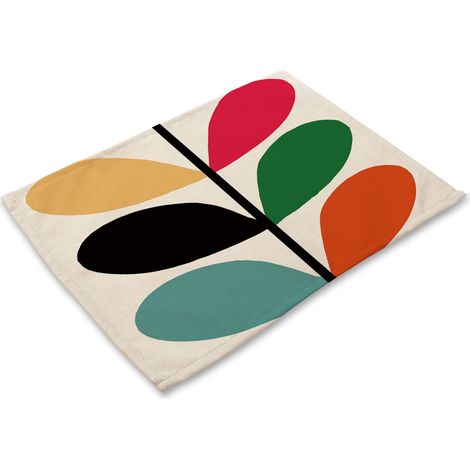 Tapis De Table Imprimé Fleurs - Résistant À La Chaleur Et Lavable - Pour Salle À Manger Et Cuisine - Lot De 1 (1/2)