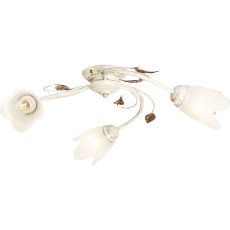 Visconte Murlo Floral Ivory, Brown Semi flush Alabaster Glass Ceiling 3 Light (1/5)