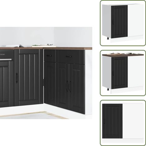 vidaXL Meuble de base de lavabo Lucca noir bois d'ingénierie (1/5)