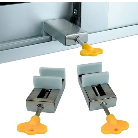 Set di 2 serrature per porte scorrevoli e fermaporta scorrevoli: proteggi la tua casa con serrature per finestre affidabili e pratiche