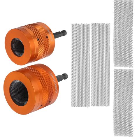 Kit de Nettoyage Industriel de Tubes en Cuivre pour Perceuse Électrique, 6 Pièces avec Brosses Tubulaires 1/2 et 3/4 Orange, Tige Hexagonale Amovible 1/4 pour Plomberie (1/5)