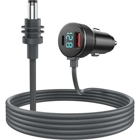pour Mini Câble D'Alimentation CC 65 W Chargeur Type-C Prise USB Allume-Cigare avec Affichage LED Voltmètre (1/5)