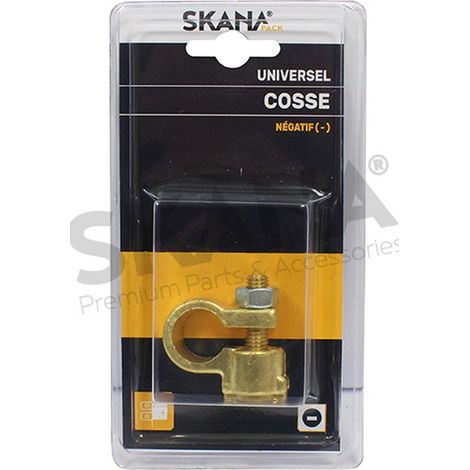 Terminale per batteria per morsetto negativo. In ottone a semplice serraggio. Per cavi fino a 35 mm².